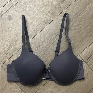 Women's Cute and Comfy Dark Gray Bra with bow detailing size 34B